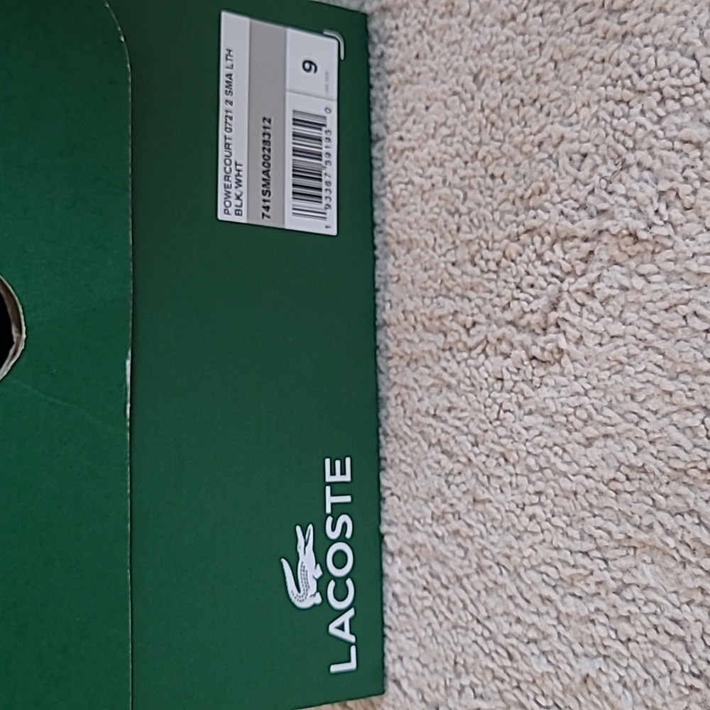 Men's Lacoste Powercourt Black Shoe Size 9